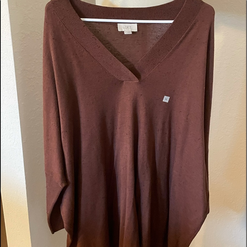 Ann Taylor Loft outlet chocolate brown sweater size XL